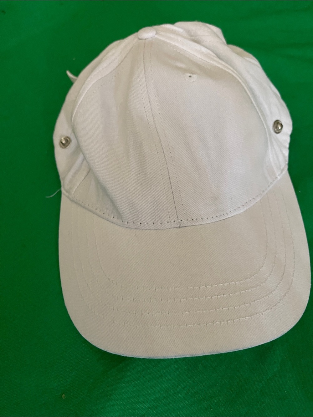 Kids Solid White Cotton Baseball Cap - Youth Casual Hat